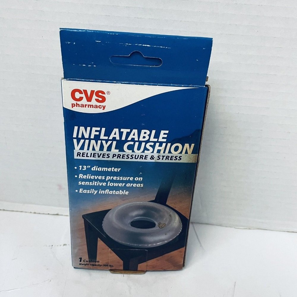 CVS INFLATABLE VINYL‎ SEAT CUSHION 13" DIAMETER RELIEVES PRESSURE - NEW IN BOX